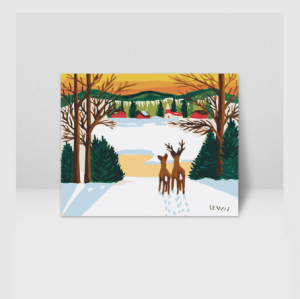 국내자체제작 고급 DIY명화그리기세트 (모드루이스 겨울의 사슴)